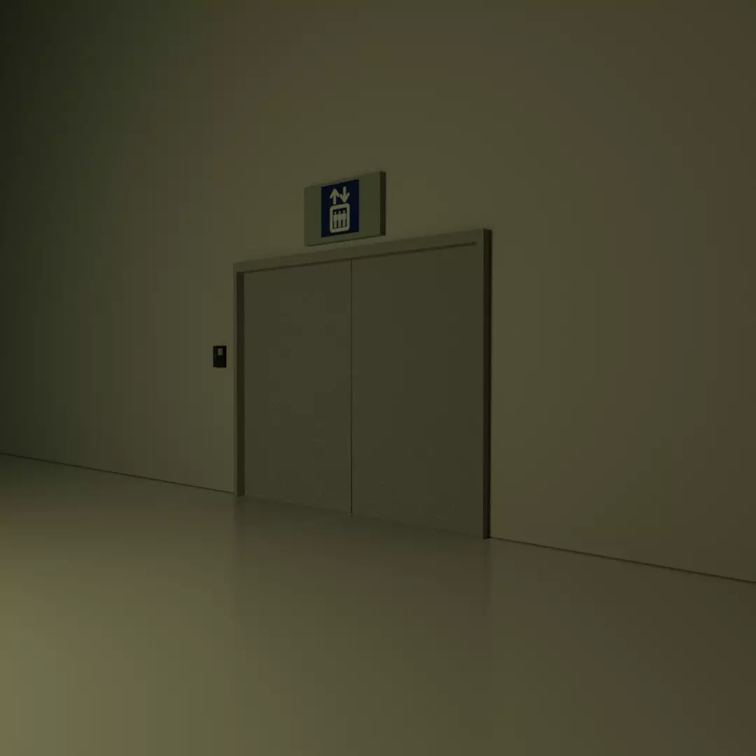 Elevator scene Low-poly 3D model_0
