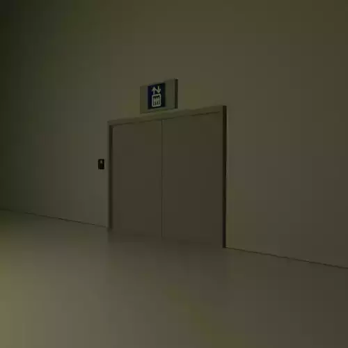 Elevator scene  Low-poly 3D model