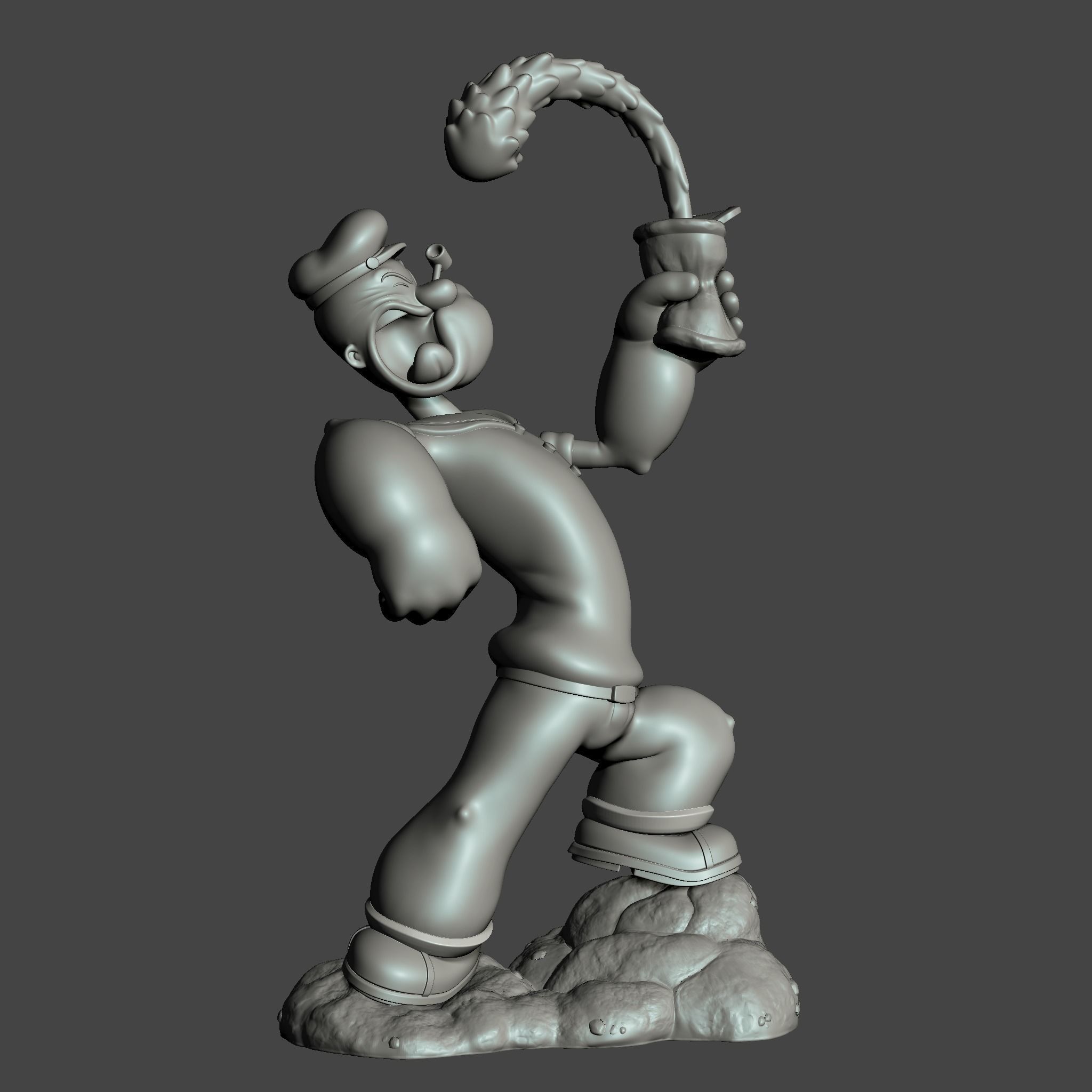 Popeye sailor holding drink 3D print model_6