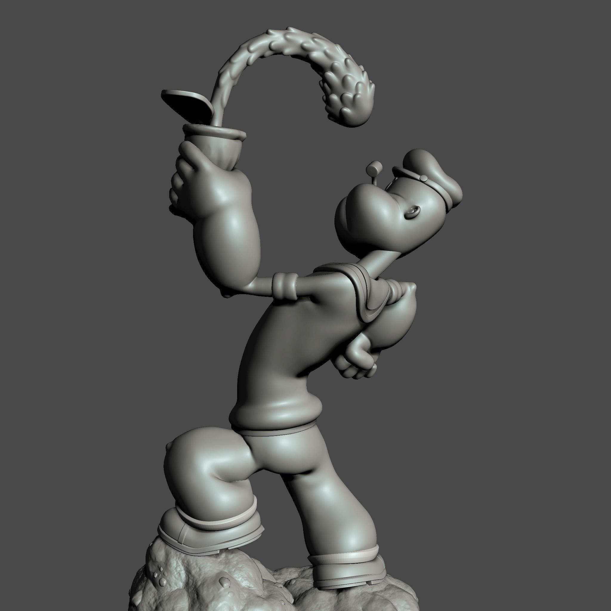 Popeye sailor holding drink 3D print model_5