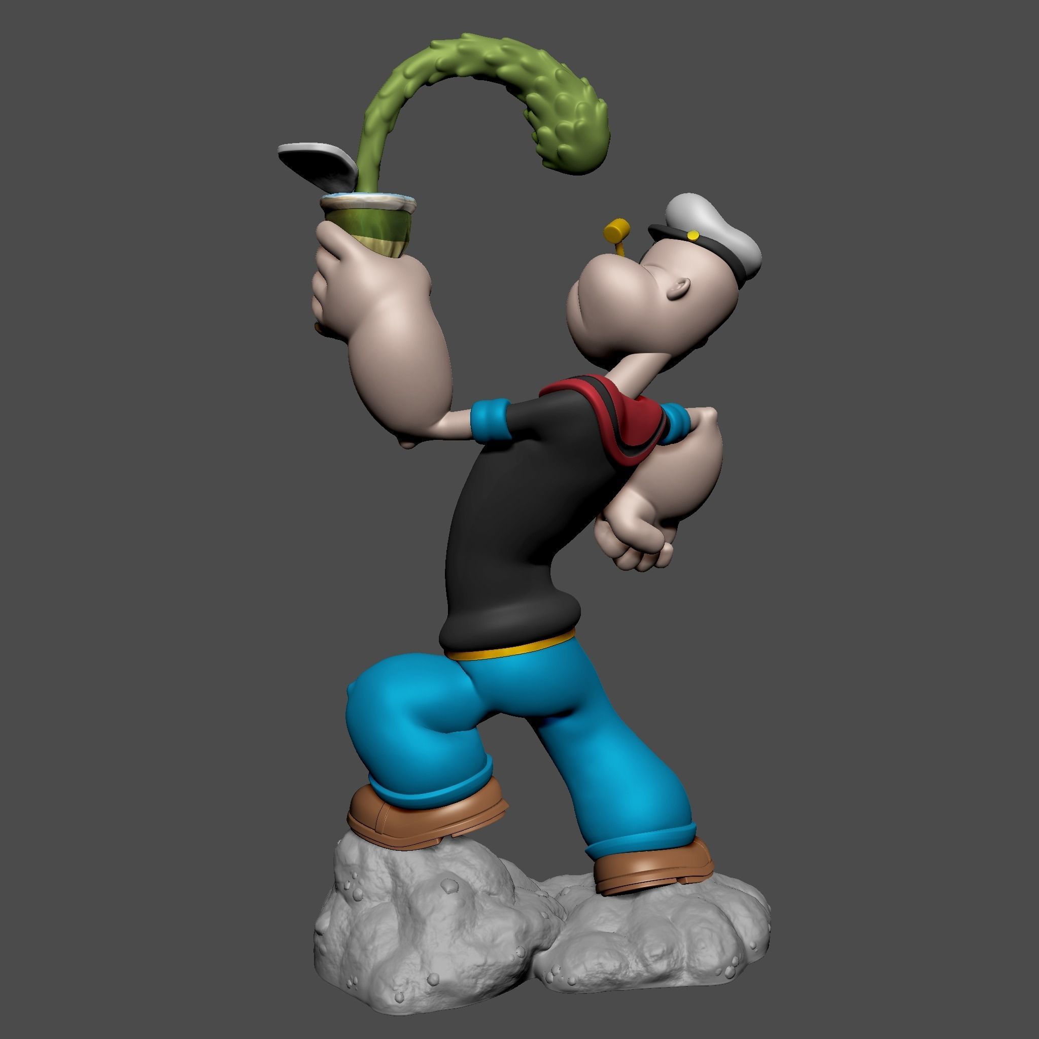 Popeye sailor holding drink 3D print model_2