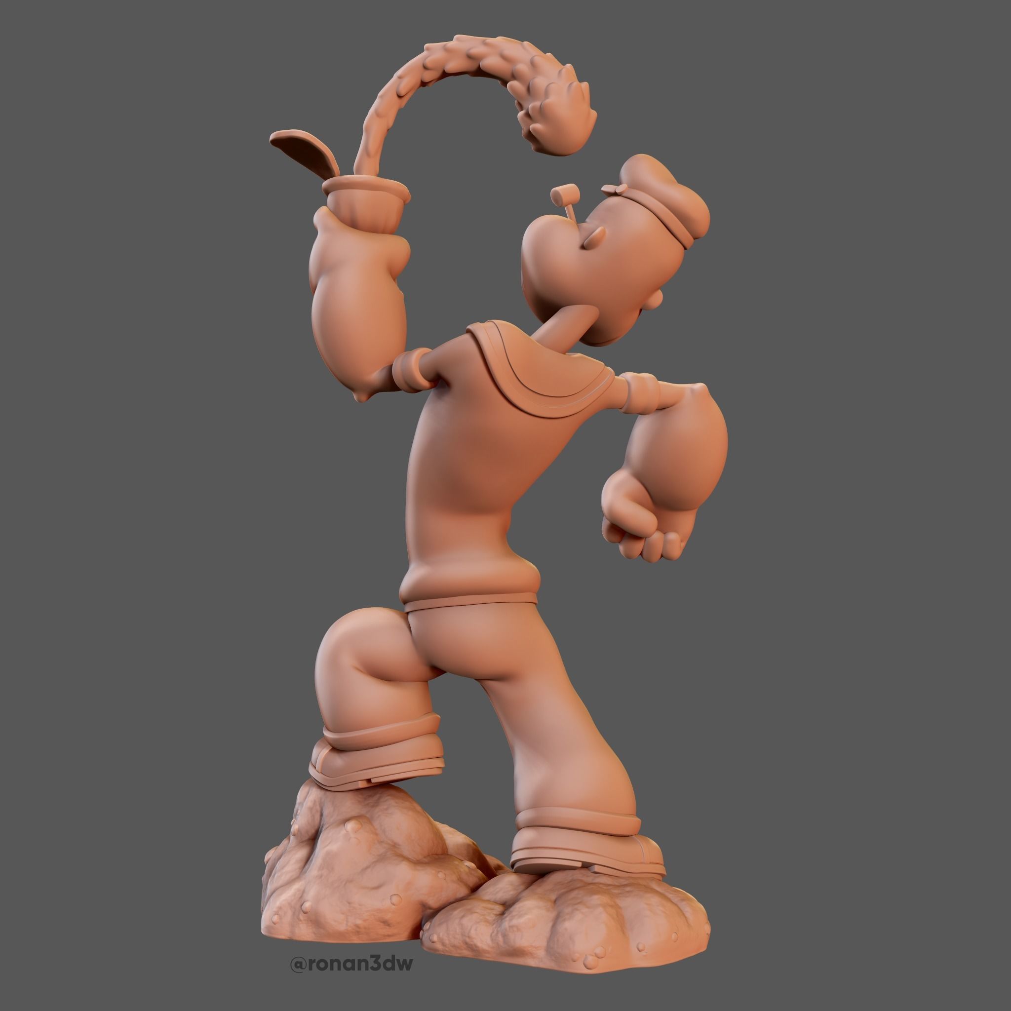 Popeye sailor holding drink 3D print model_4
