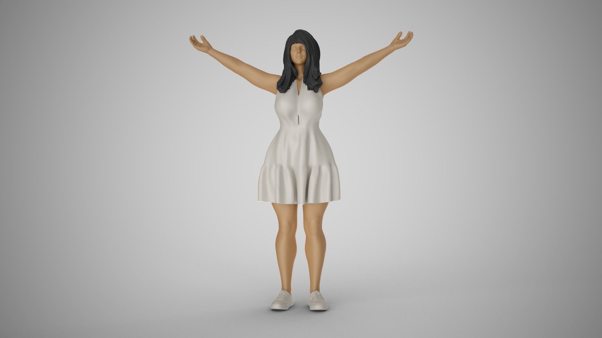 Girl Embracing Nature 3D print model_10