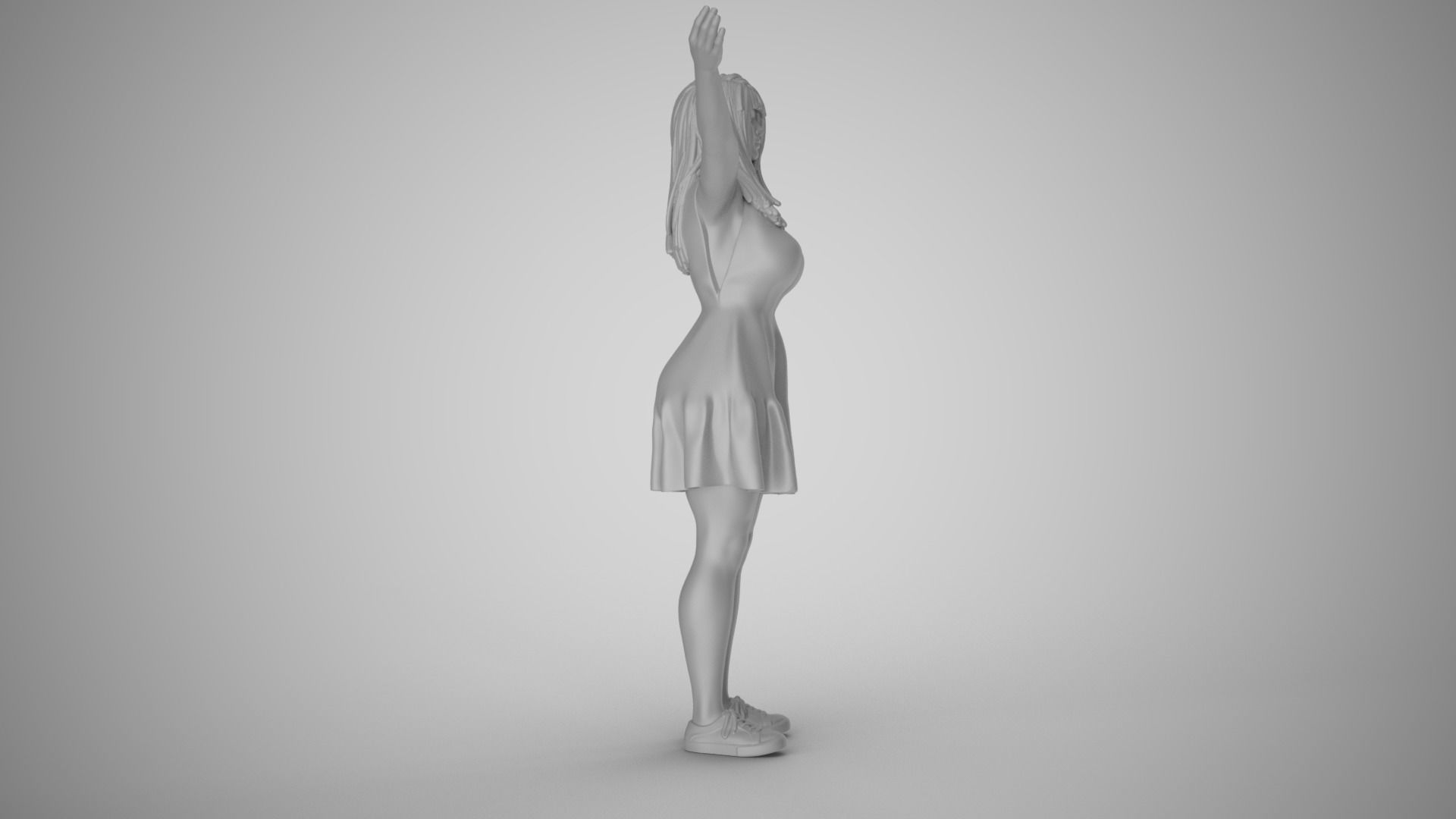Girl Embracing Nature 3D print model_3