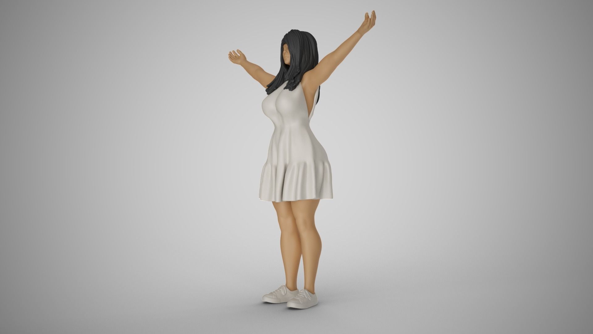 Girl Embracing Nature 3D print model_9