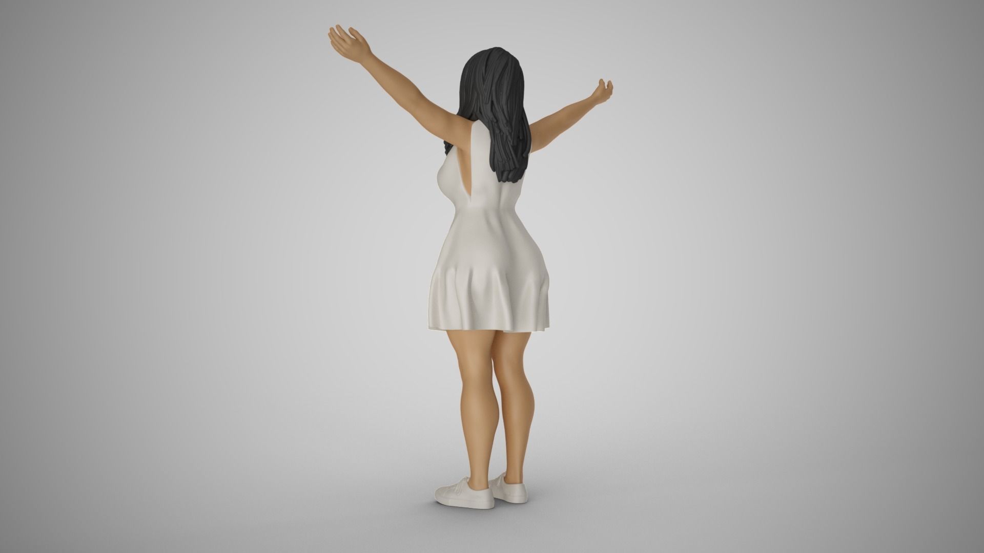 Girl Embracing Nature 3D print model_7