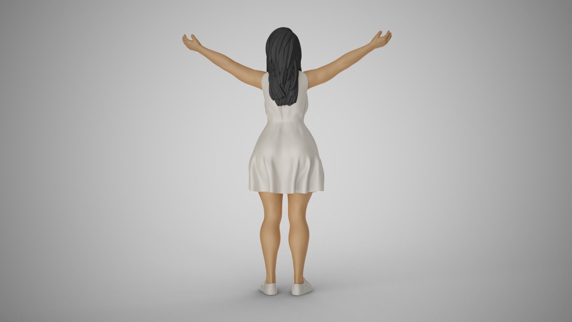 Girl Embracing Nature 3D print model_6