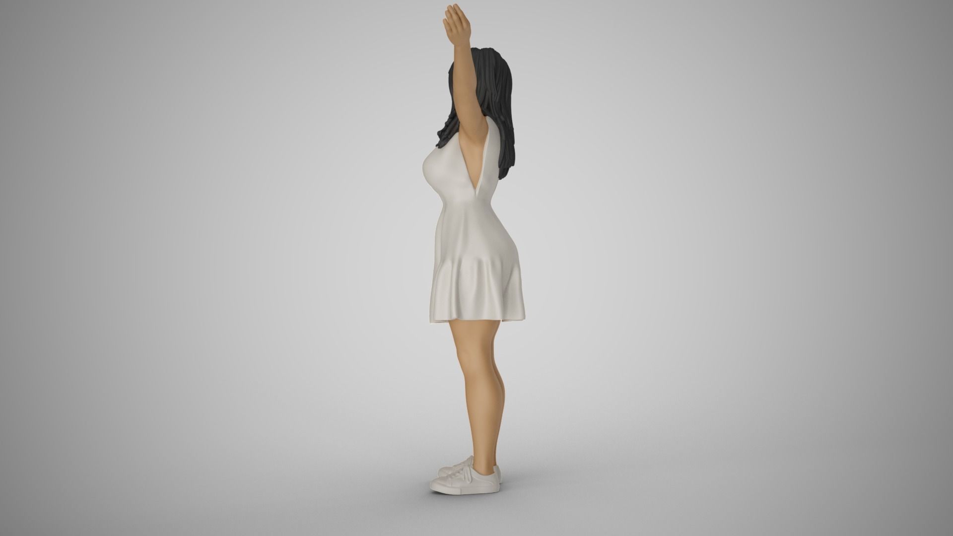Girl Embracing Nature 3D print model_8