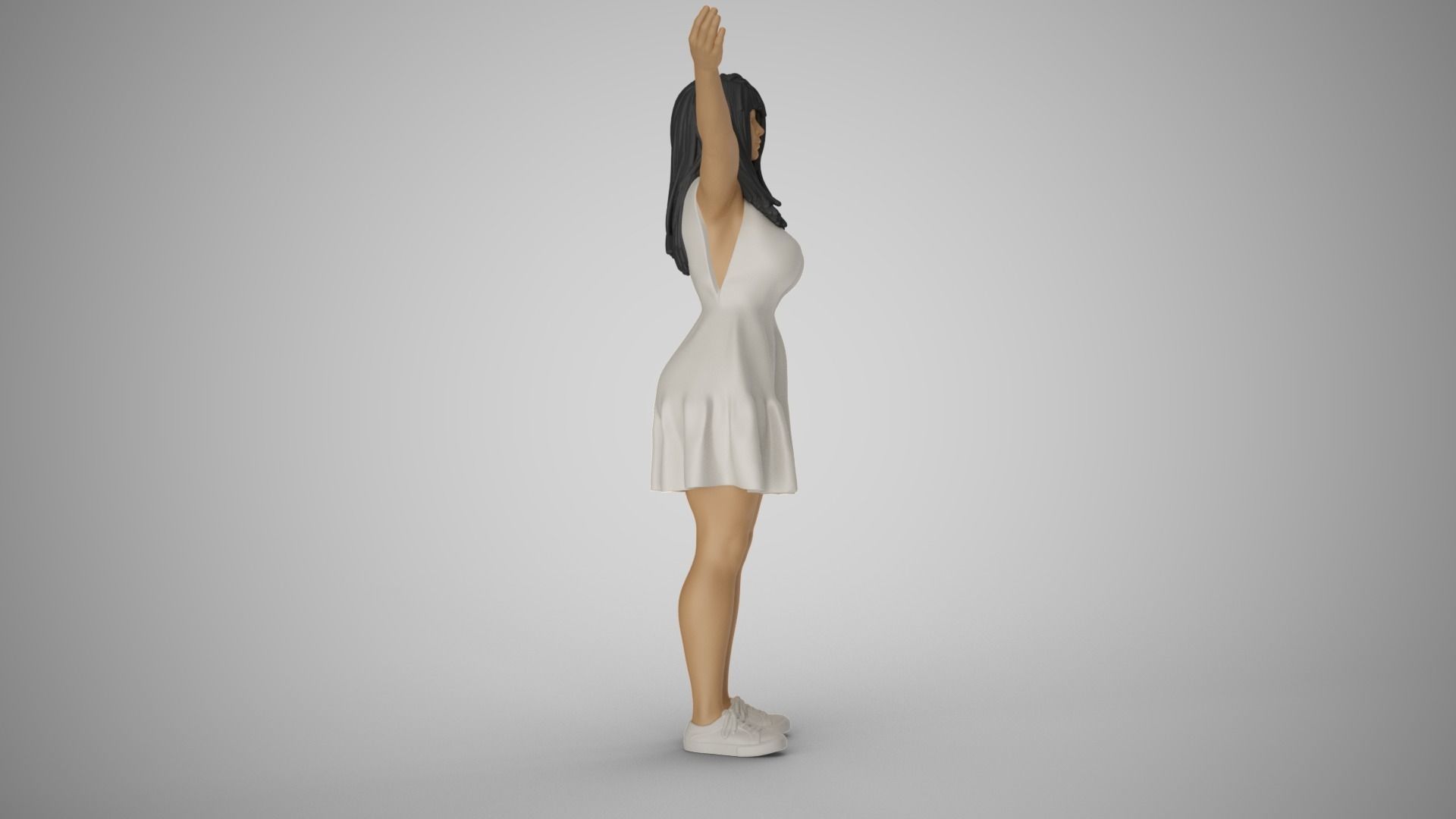 Girl Embracing Nature 3D print model_4