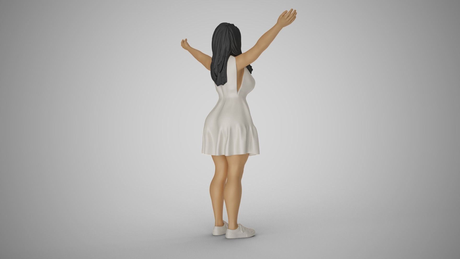 Girl Embracing Nature 3D print model_5