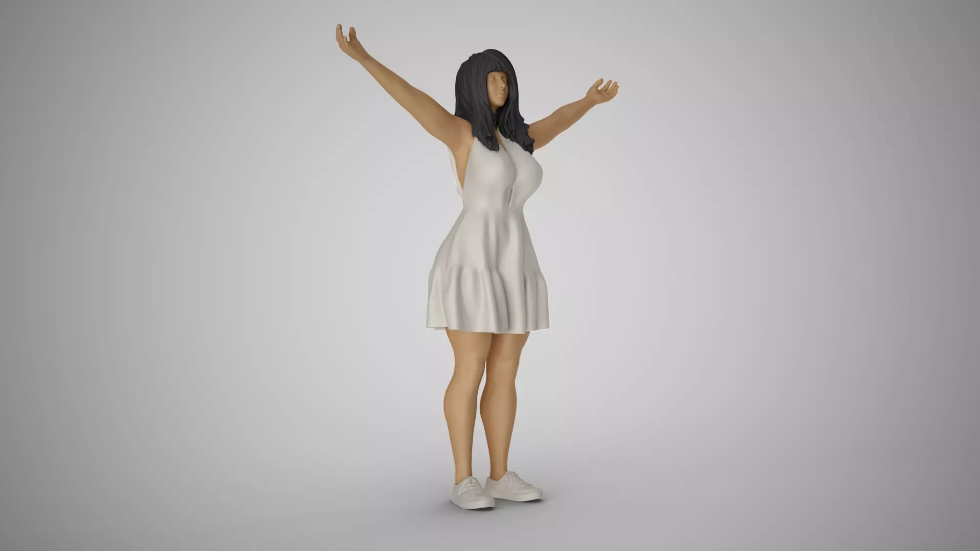 Girl Embracing Nature 3D print model_0