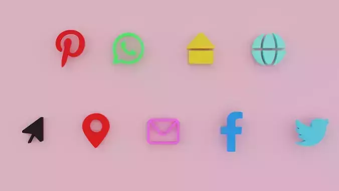 3D ICON SET RENDERING CYCLES