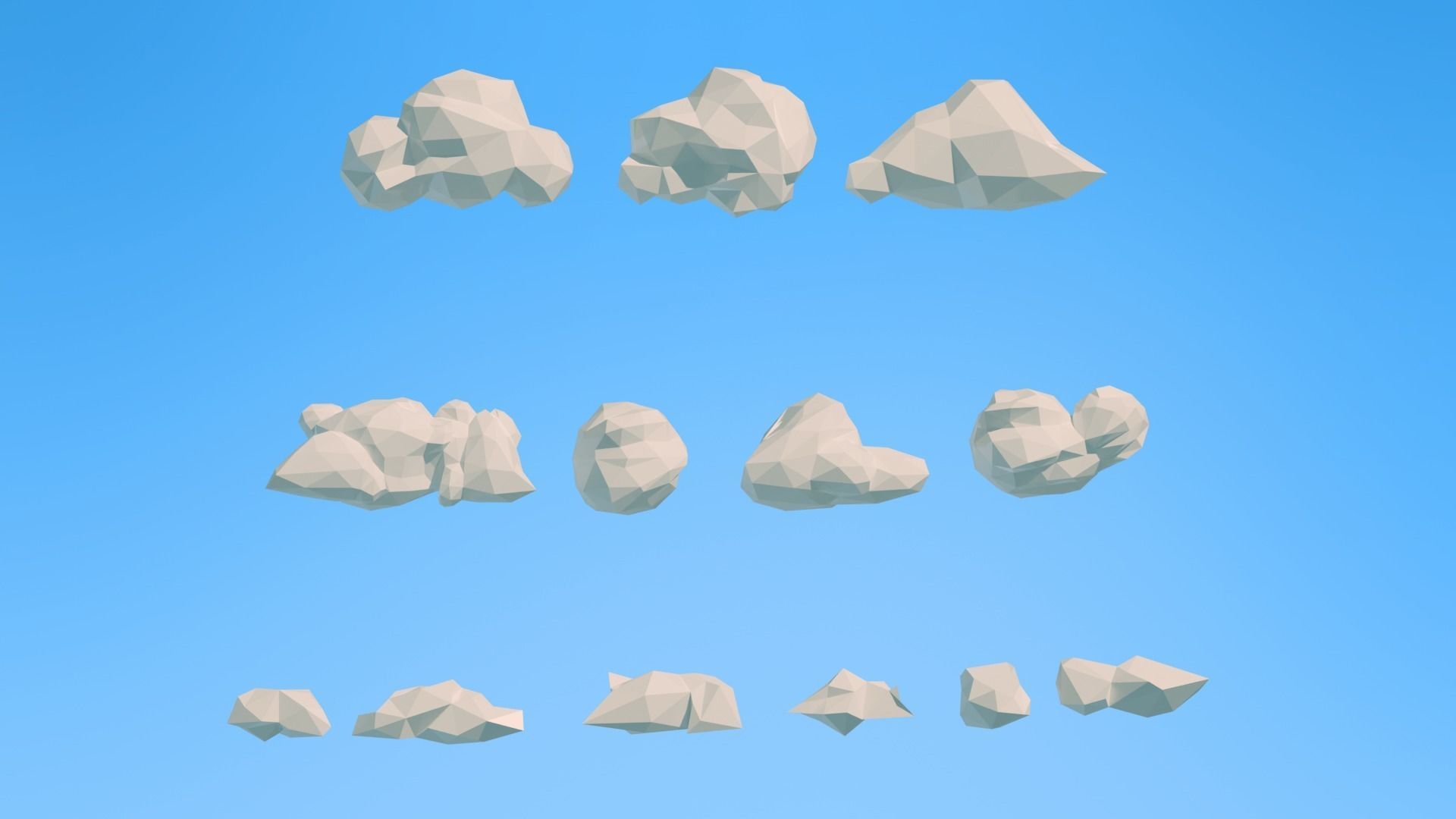 Low Poly Clouds Pack 2 Low-poly 3D model_4