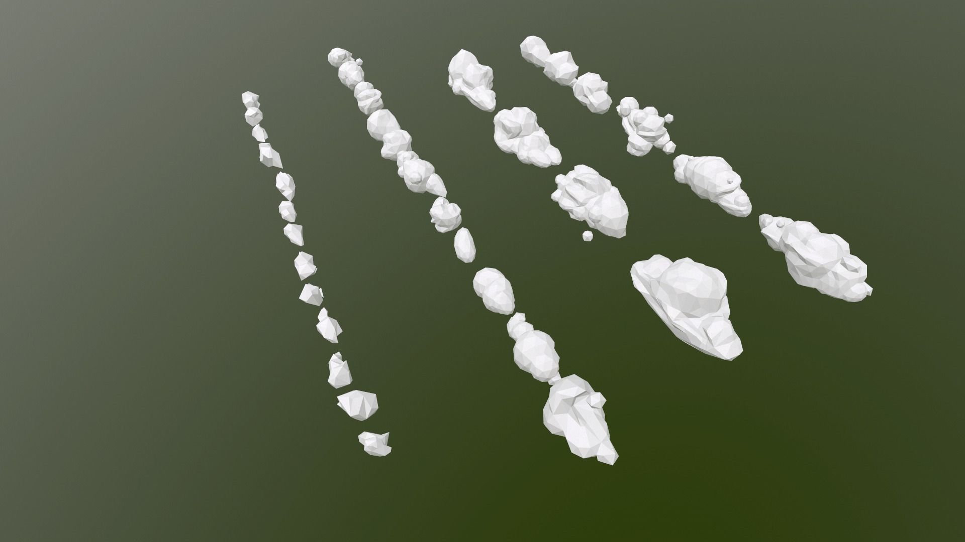 Low Poly Clouds Pack 2 Low-poly 3D model_18