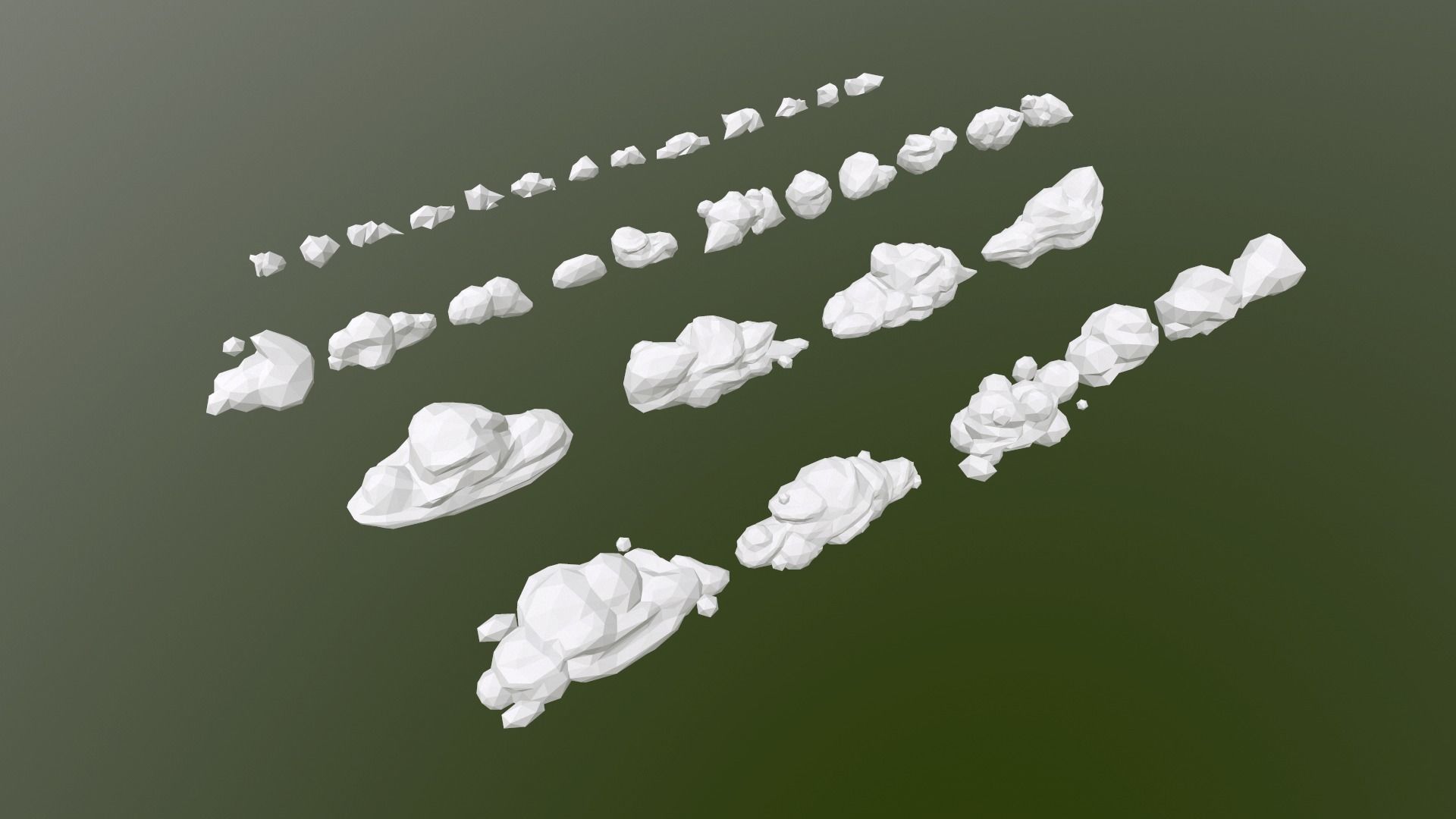 Low Poly Clouds Pack 2 Low-poly 3D model_20