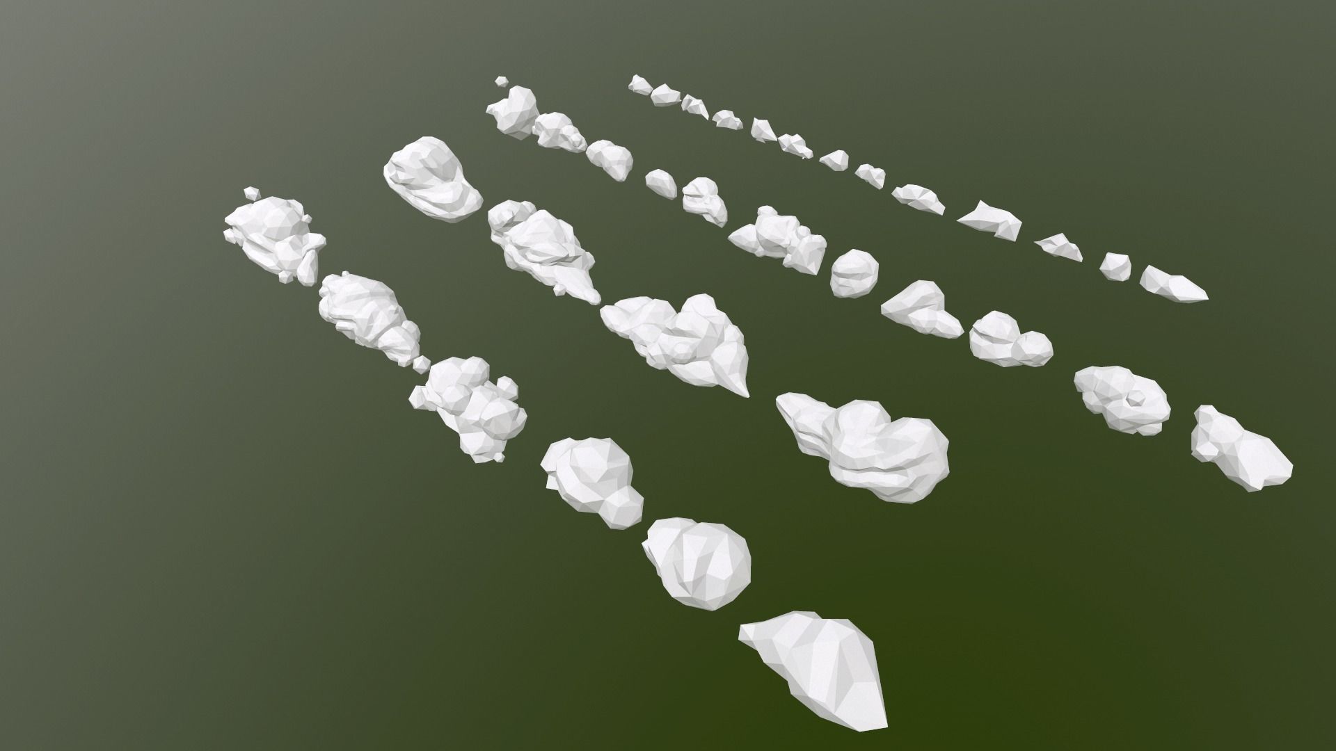 Low Poly Clouds Pack 2 Low-poly 3D model_25