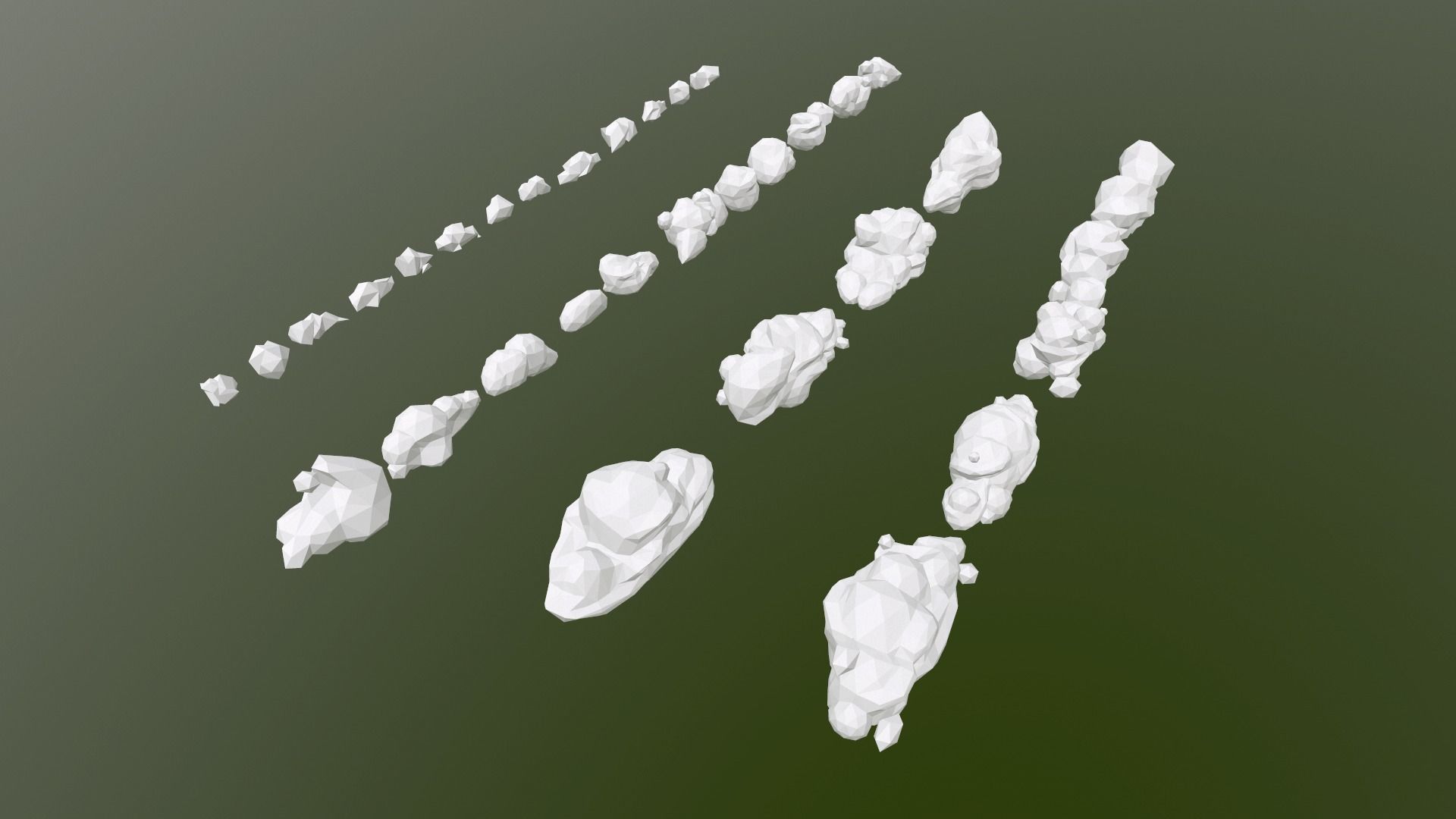 Low Poly Clouds Pack 2 Low-poly 3D model_21