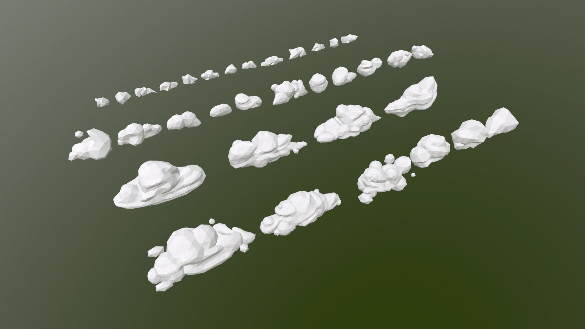 Low Poly Clouds Pack 2 Low-poly 3D model_28