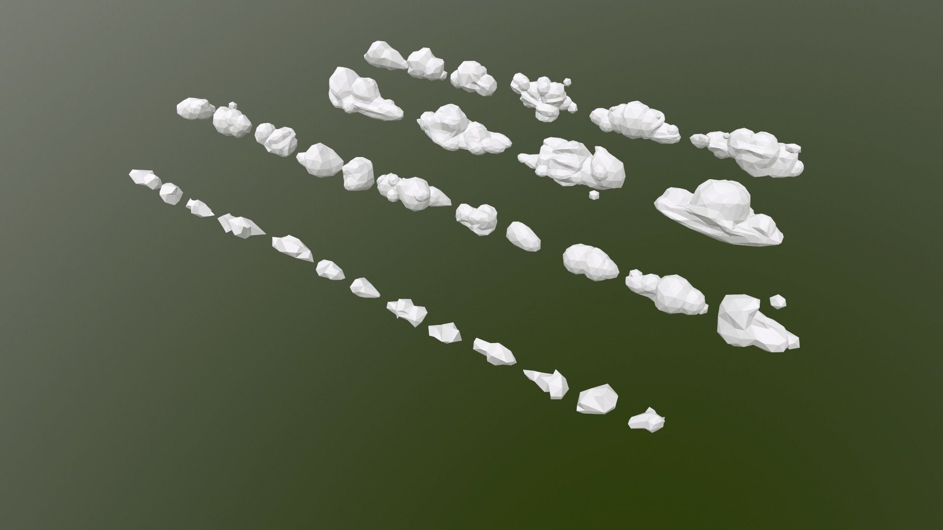 Low Poly Clouds Pack 2 Low-poly 3D model_17