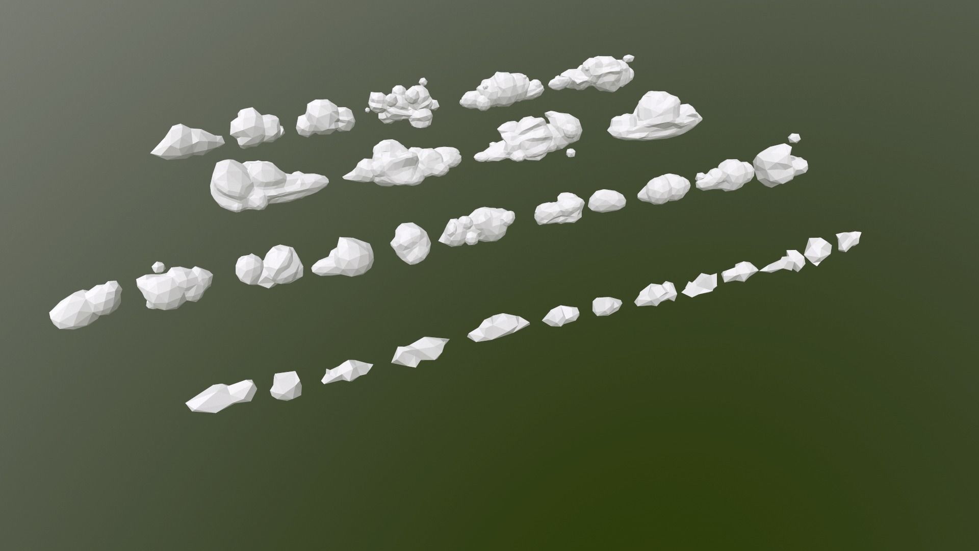 Low Poly Clouds Pack 2 Low-poly 3D model_23