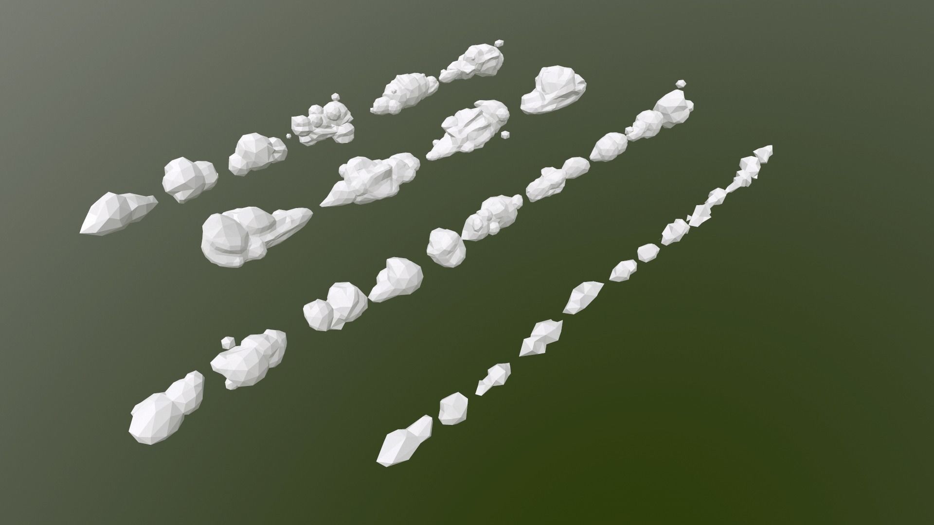 Low Poly Clouds Pack 2 Low-poly 3D model_22