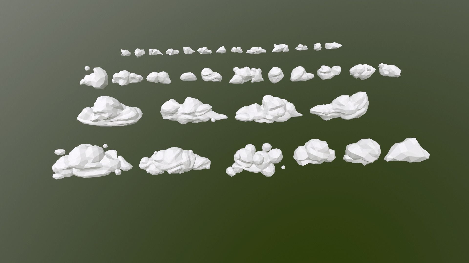 Low Poly Clouds Pack 2 Low-poly 3D model_29