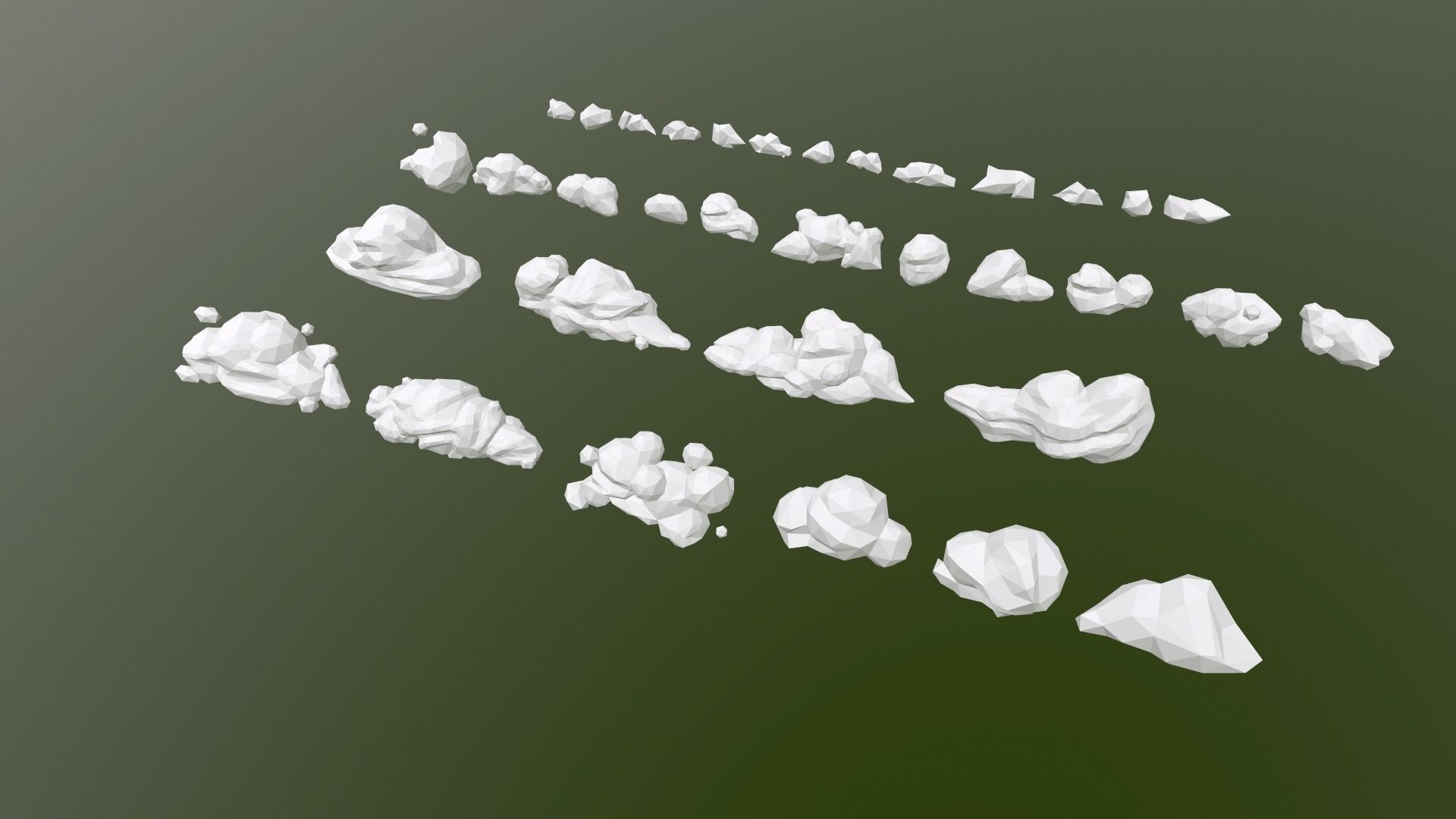 Low Poly Clouds Pack 2 Low-poly 3D model_26