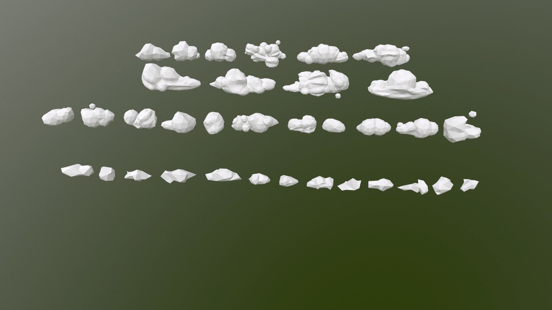 Low Poly Clouds Pack 2 Low-poly 3D model_16