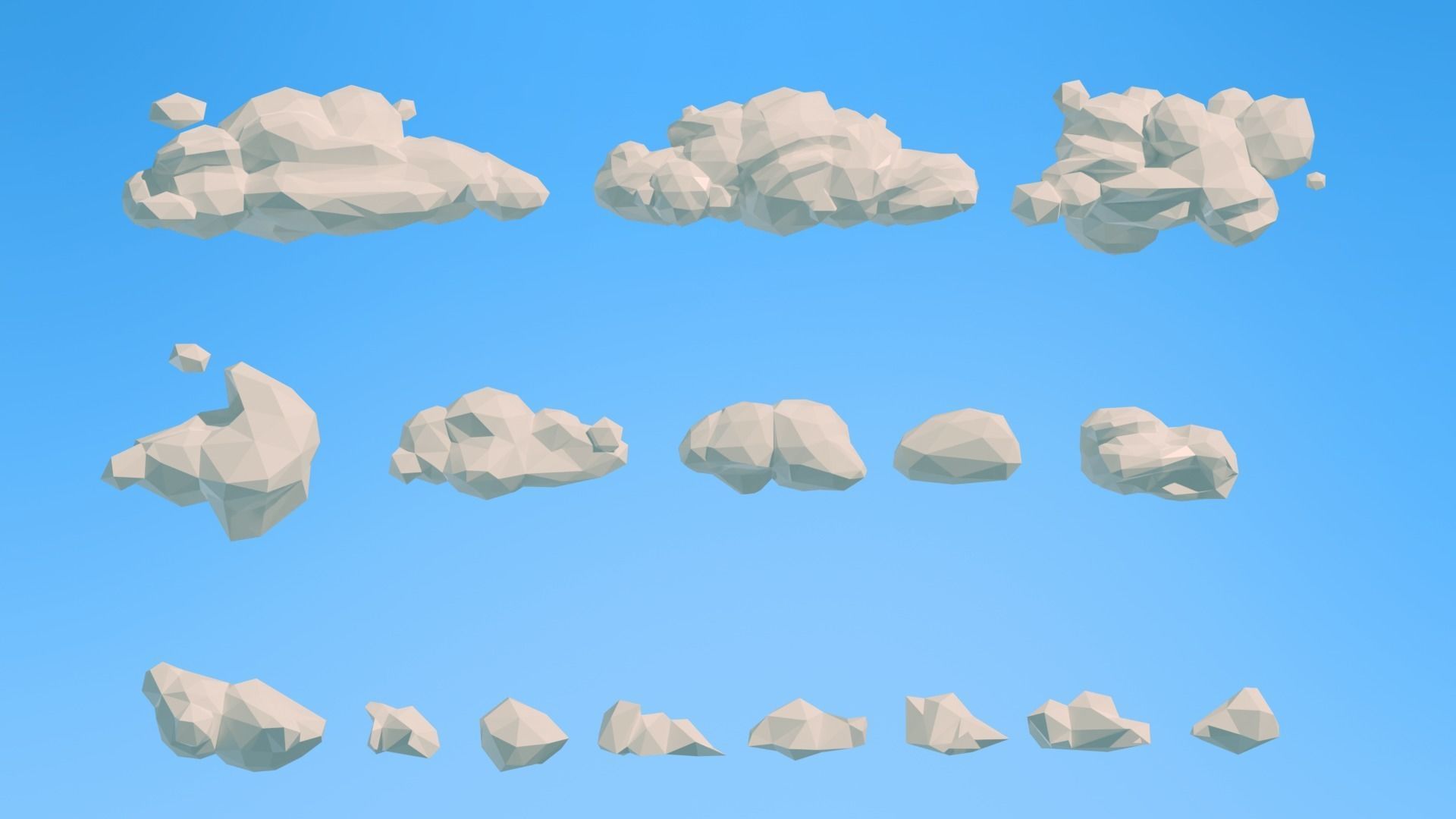 Low Poly Clouds Pack 2 Low-poly 3D model_5
