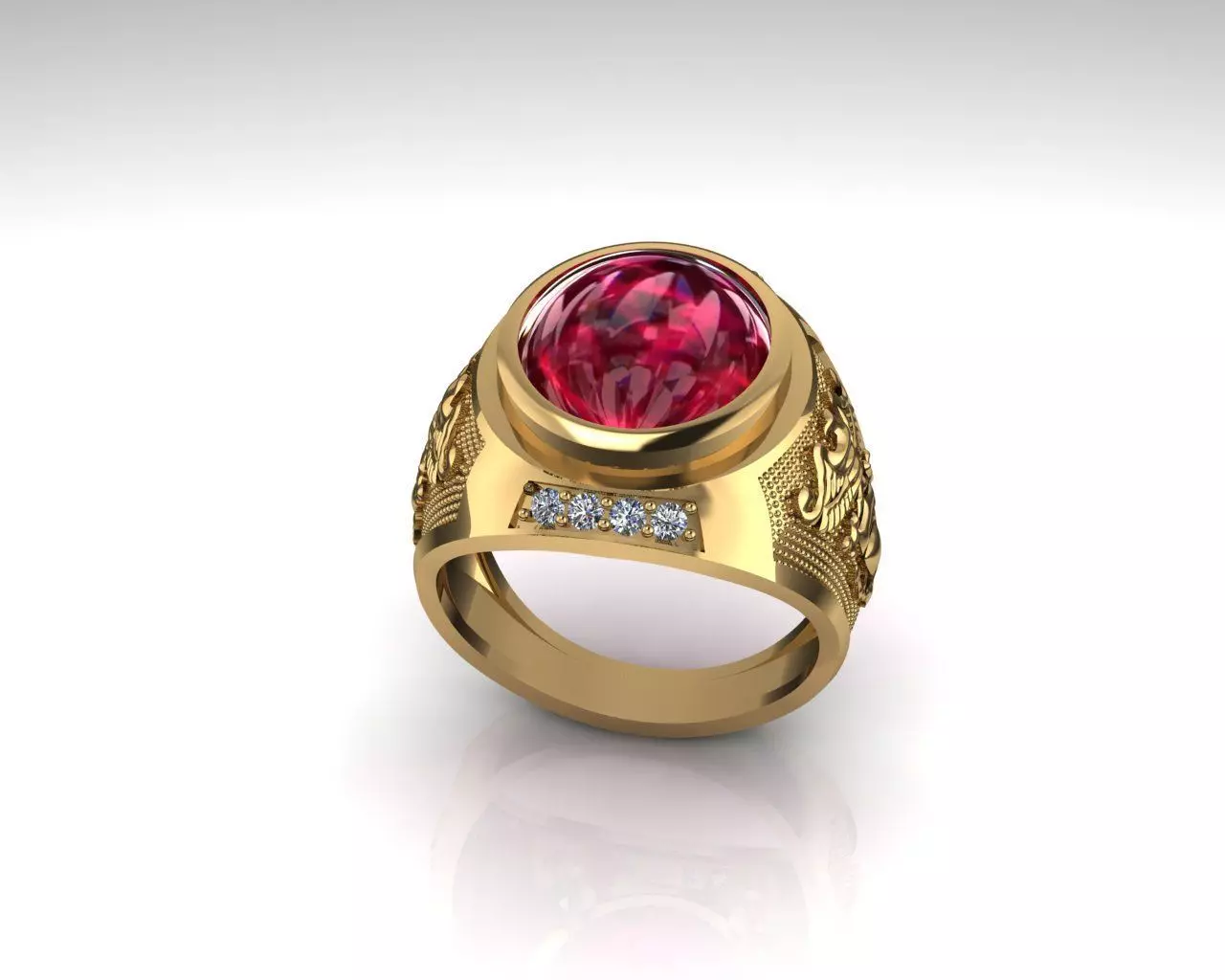 Ring model 3D with Ruby 3D print model_0