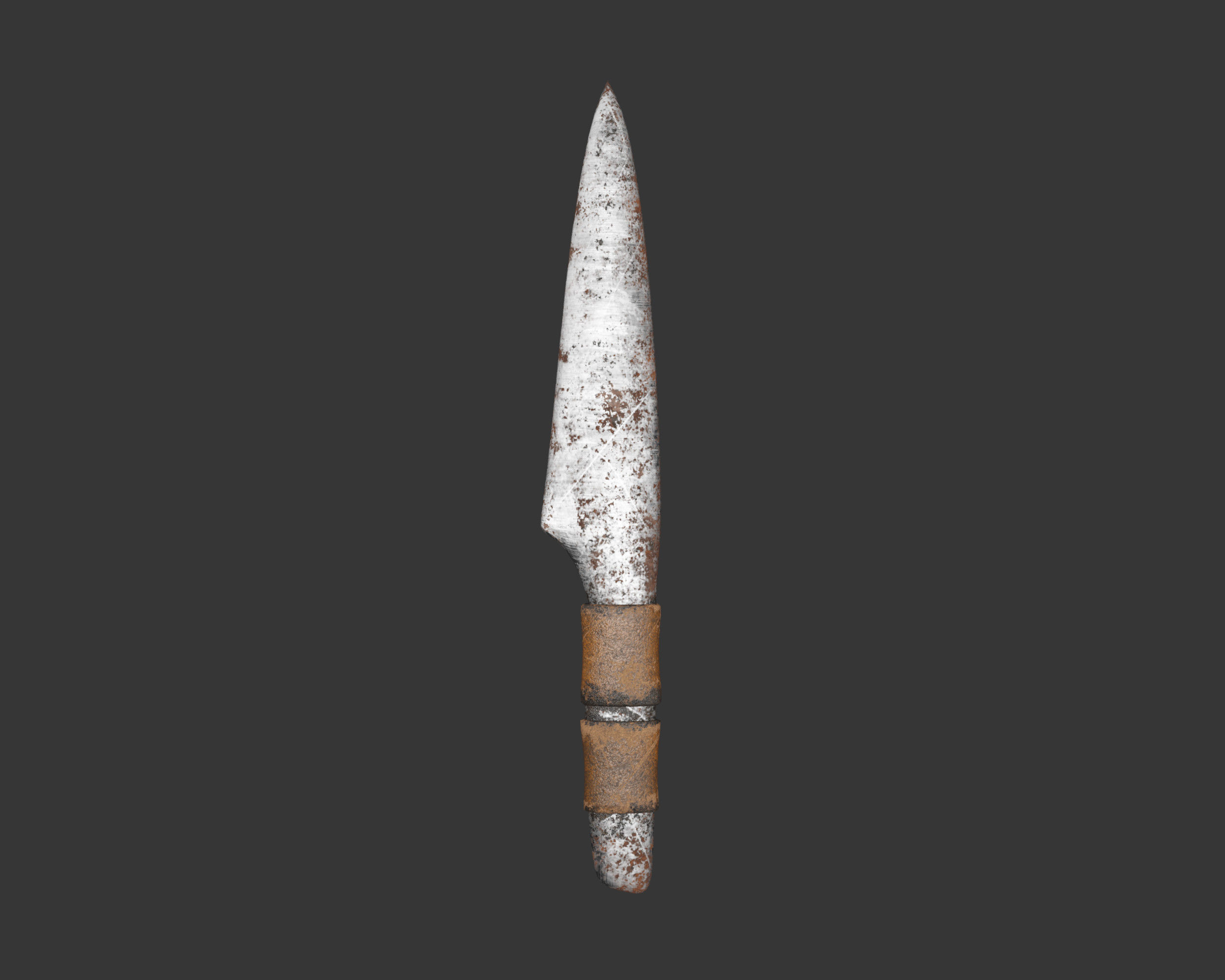 Medieval Crude Weapon Throwing Knife Low-poly 3D model_3