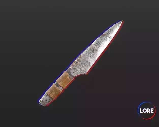 Medieval Crude Weapon Throwing Knife Low-poly 3D model
