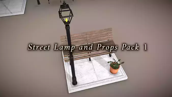 Street Light And Props Pack 1 Low-poly 3D model