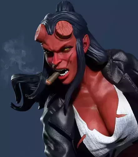 Hellgirl Model1 3d Print 3D print model