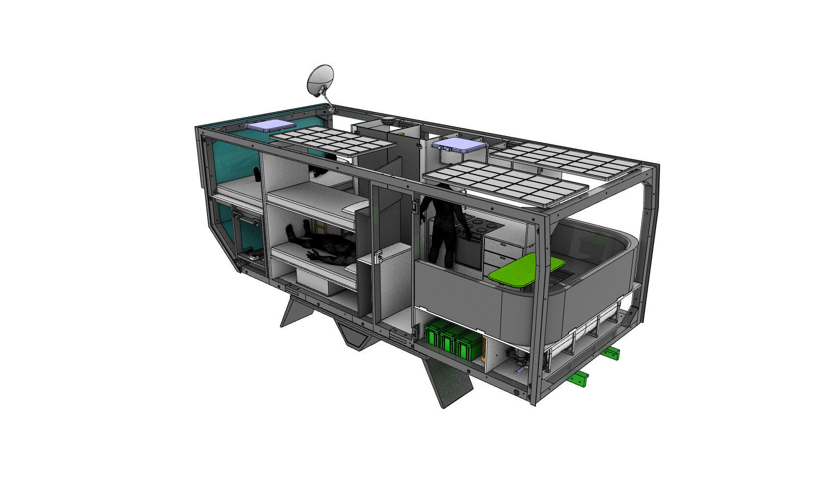 Mercedes Benz Zetros expedition camper truck STL 3D print model_2