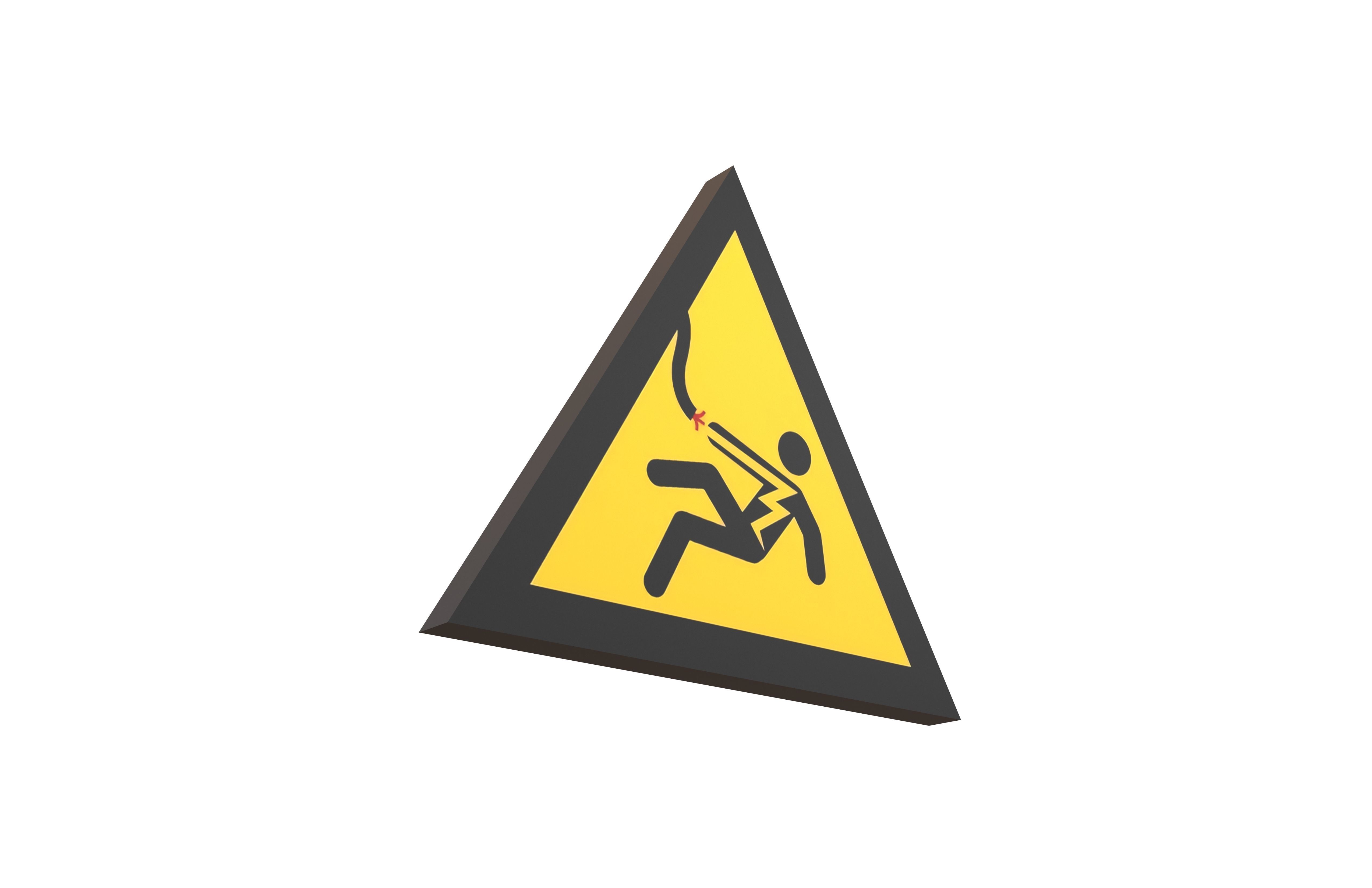 Danger Sign v3 001 Low-poly 3D model_2