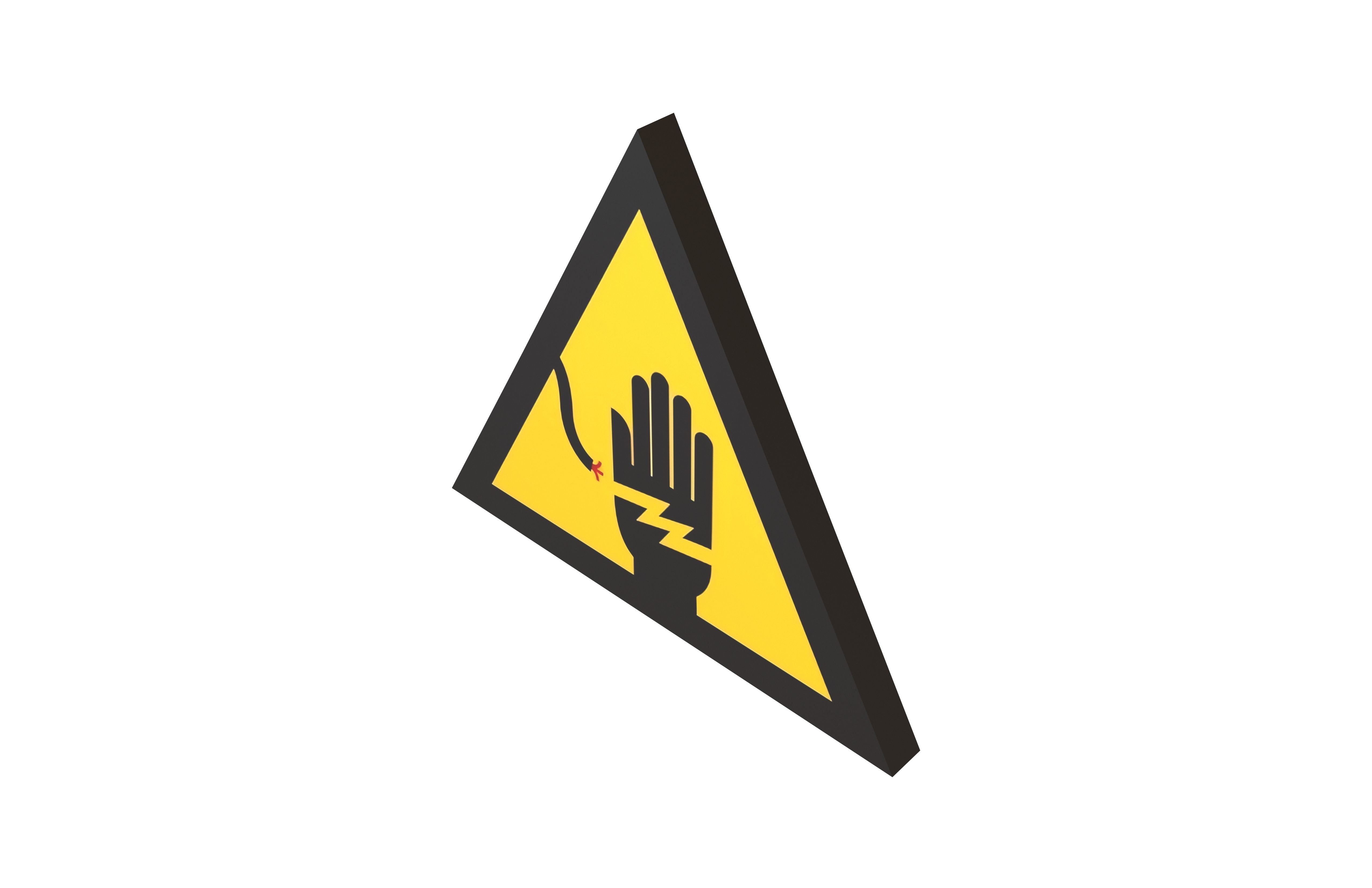 Danger Sign v4 001 Low-poly 3D model_3