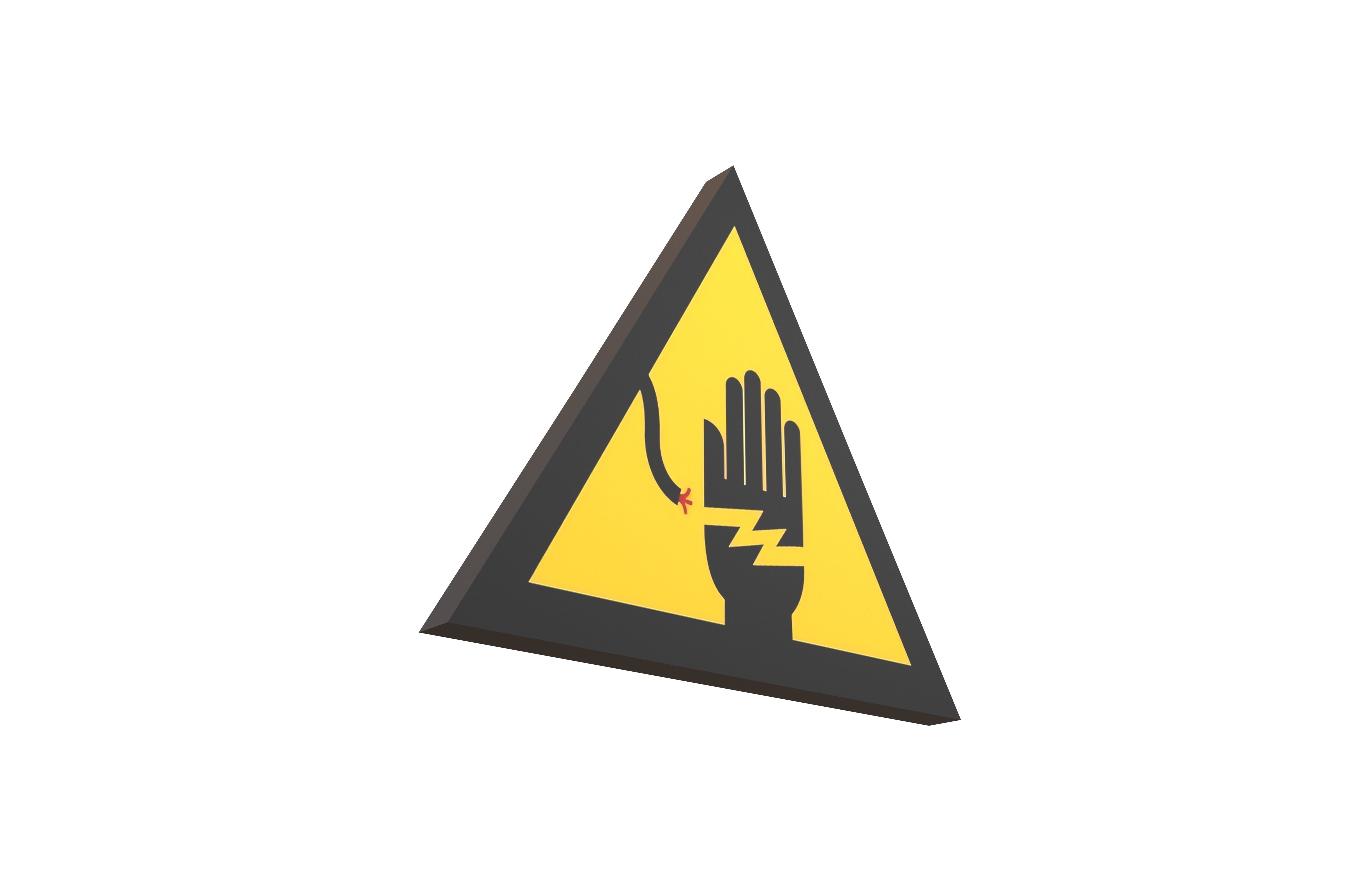 Danger Sign v4 001 Low-poly 3D model_2