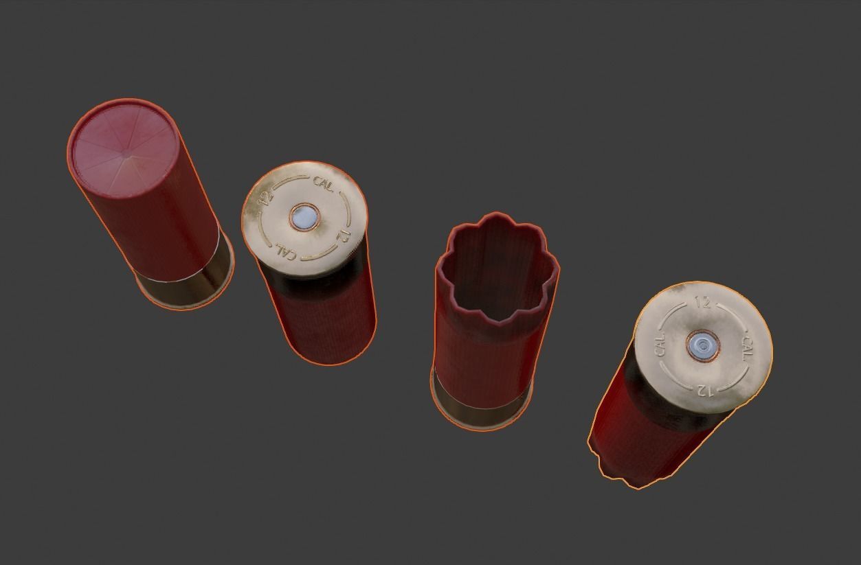 Shotgun ammo Low-poly 3D model_3