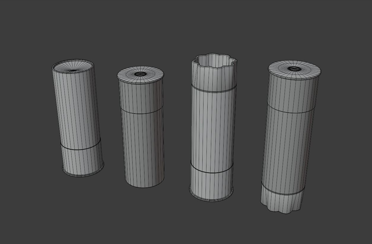 Shotgun ammo Low-poly 3D model_1