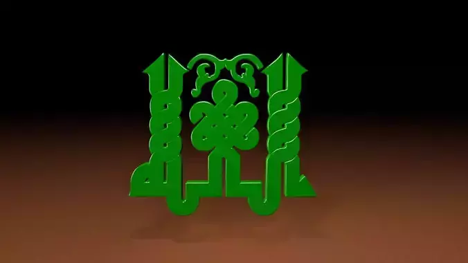 ALLAH logo Low-poly 3D model