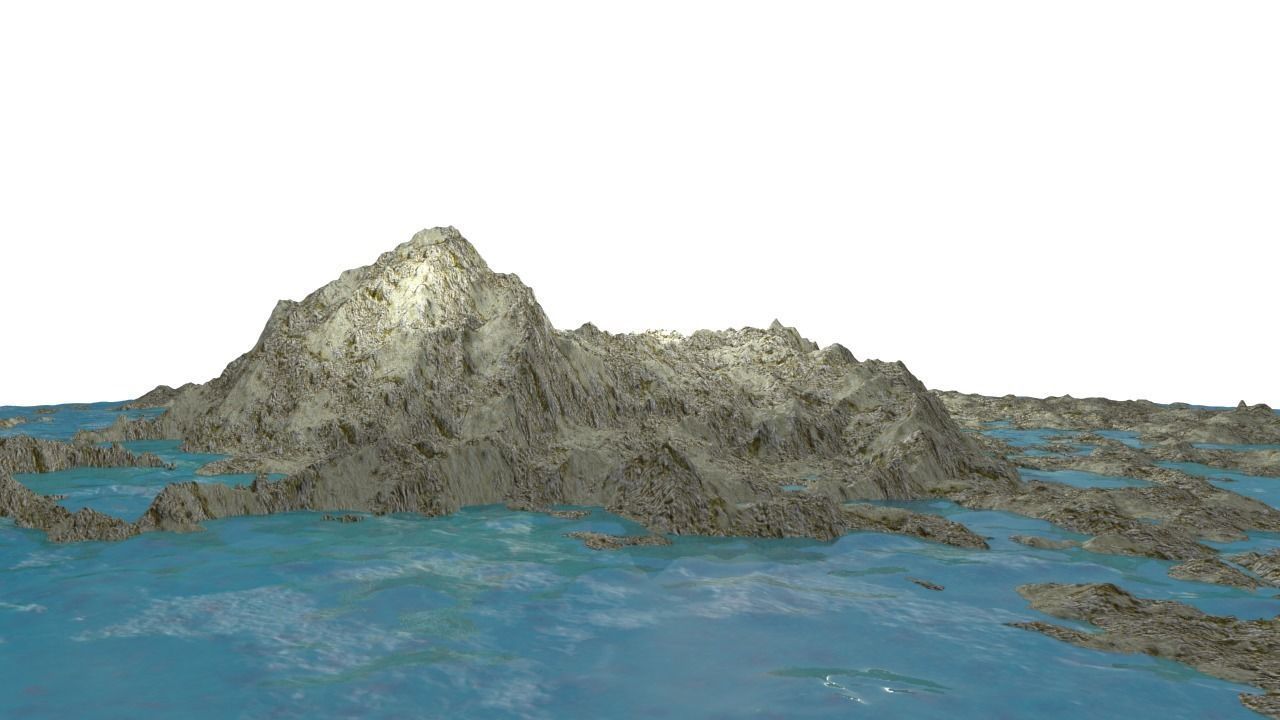 NMA Island Rock 001 Erode Preset 01 Low-poly 3D model_1