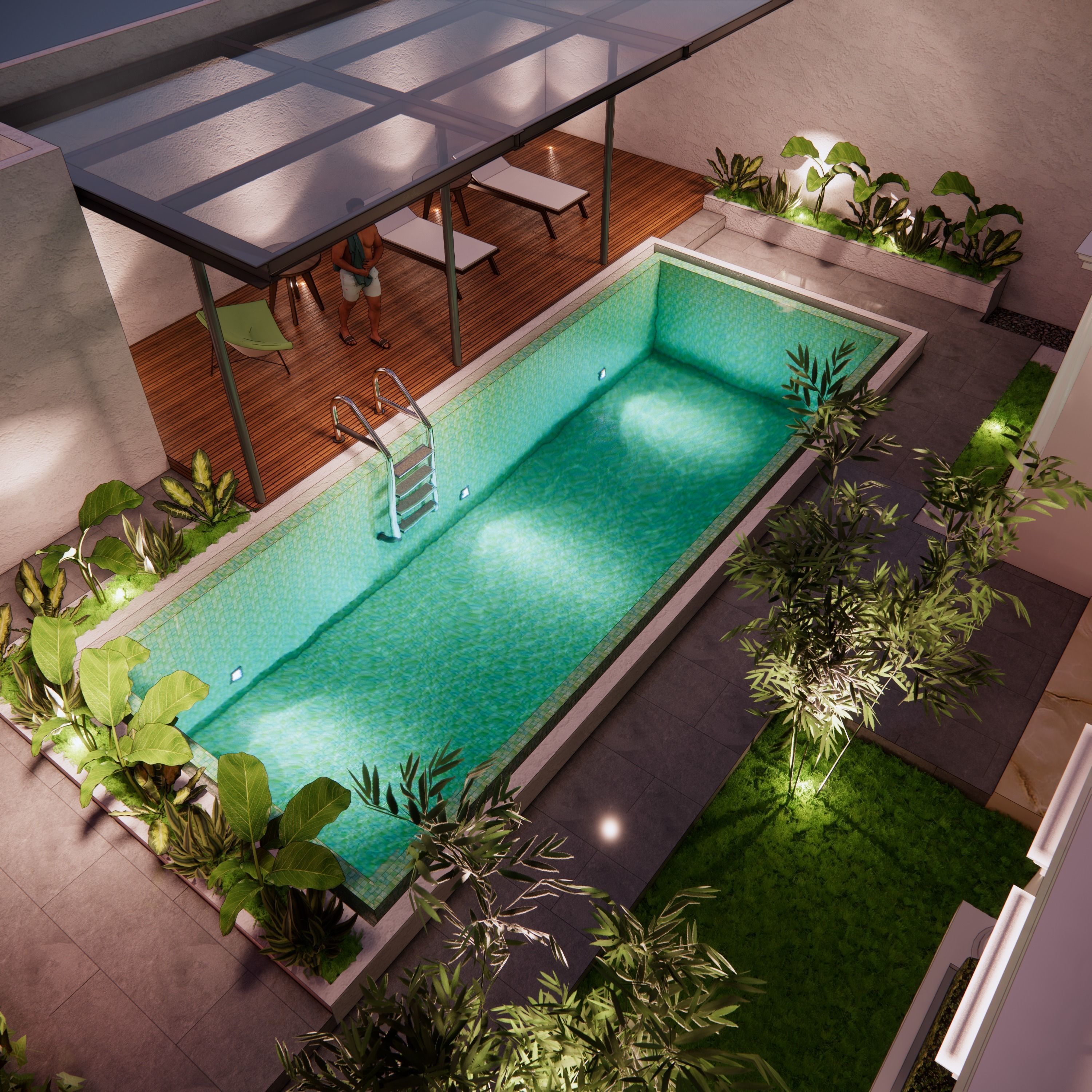 classic tropical house 400 m2 scene 3d model skechup 3D model_6