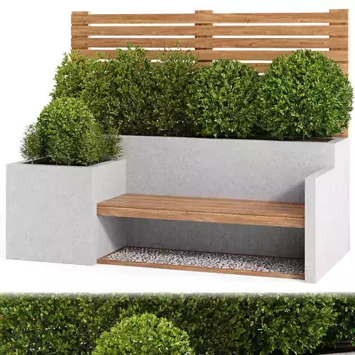 Urban Furniture with plant-set 01