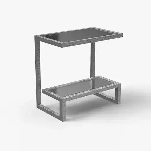 Twim End Table Silver Hammered Low-poly 3D model