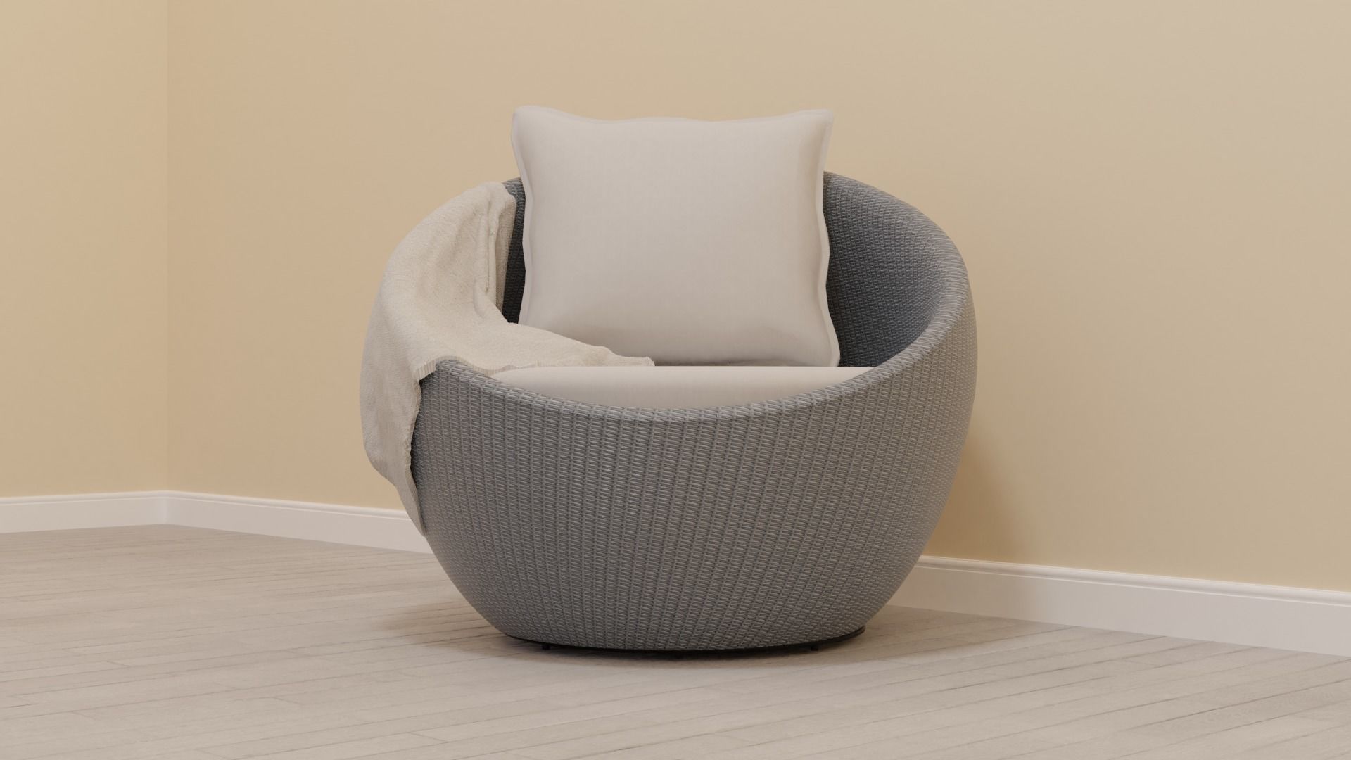 Wicker Chair 3D model_6