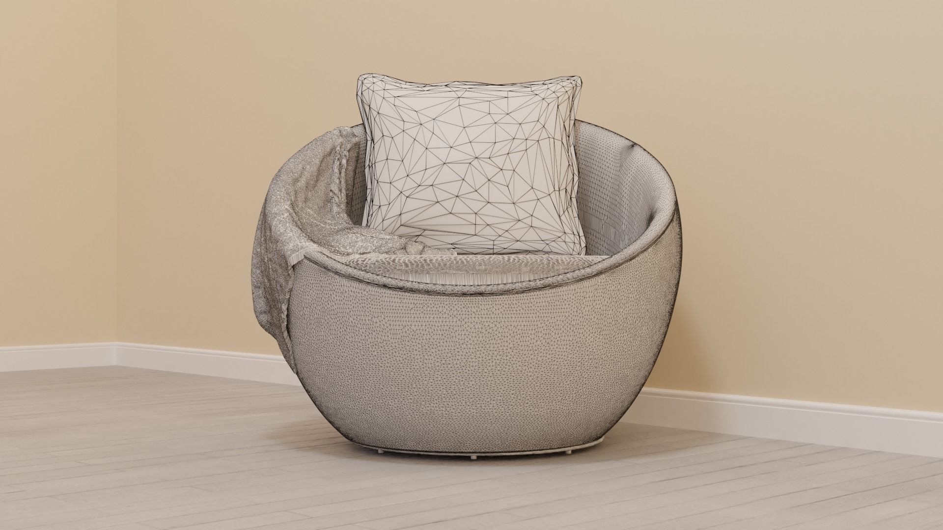 Wicker Chair 3D model_4