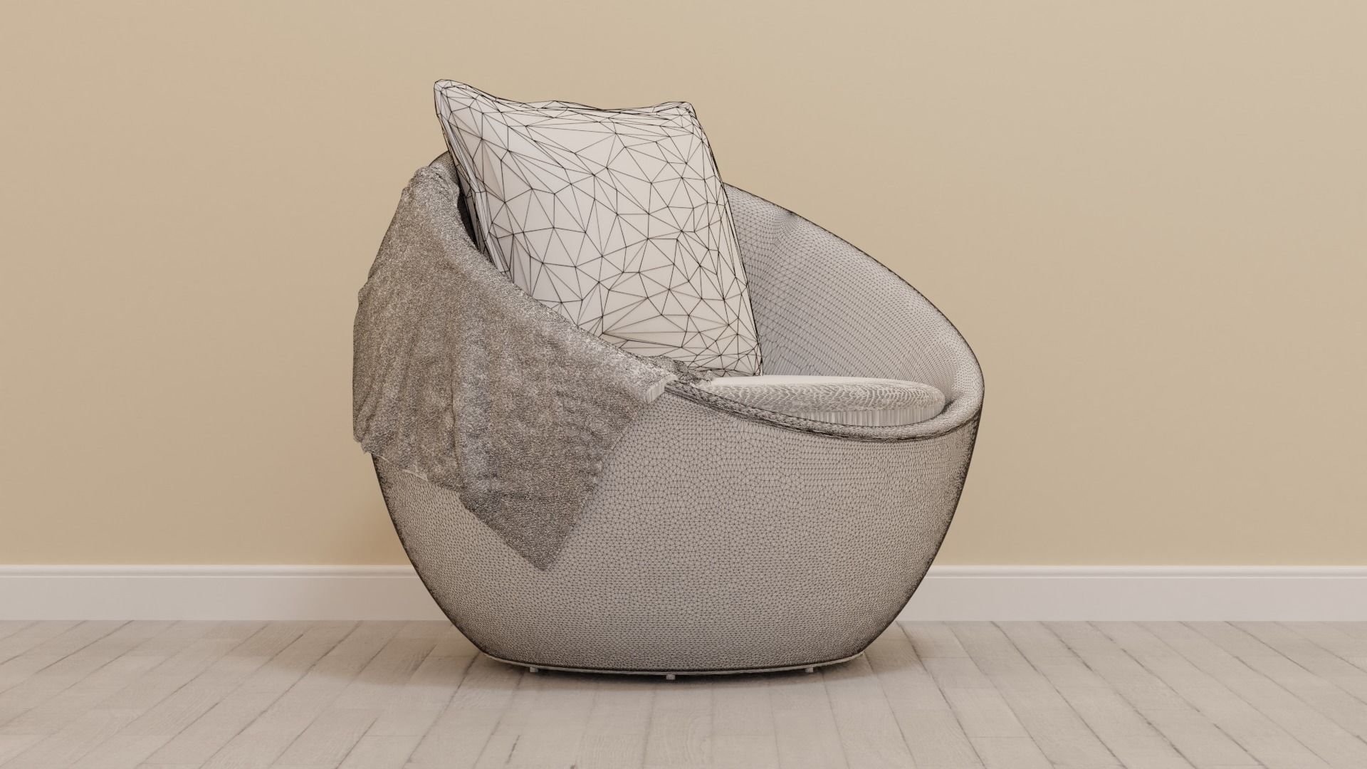 Wicker Chair 3D model_1