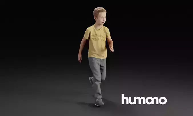 Humano Walking young boy 0910 3D model
