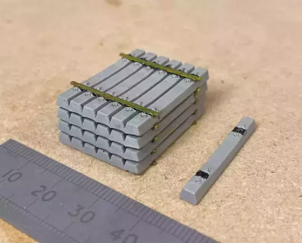 Model Railway Concrete Sleepers Stacked Various Designs 3D print model